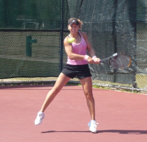 ICTA Academy's WTA Ranked Fulltime Student, Anastasia Kharchenko from Ukraine, Returning Serve As She Prepares For a 3 Week ICTA Women's Pro Team Tour in Peru.